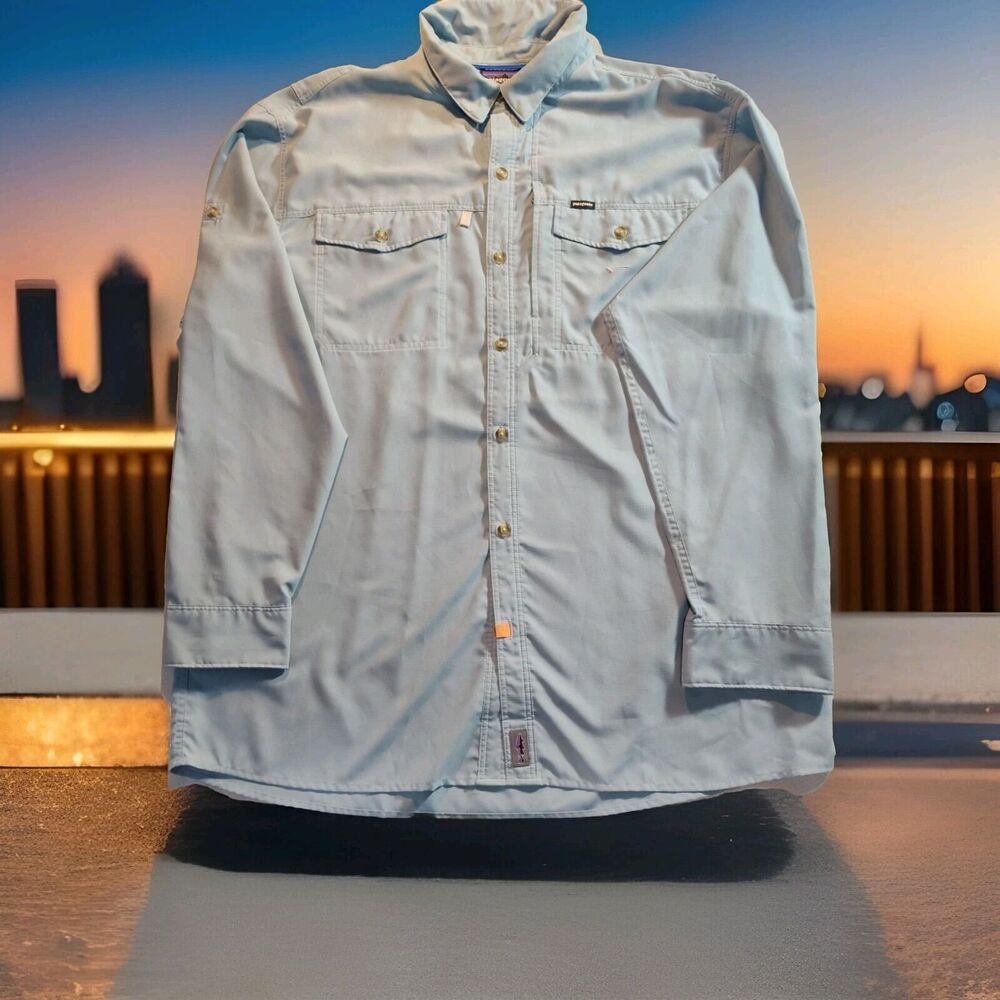 Patagonia Long Sleeve Men's XL Blue Fishing Vented Button Down Outdoor 1281